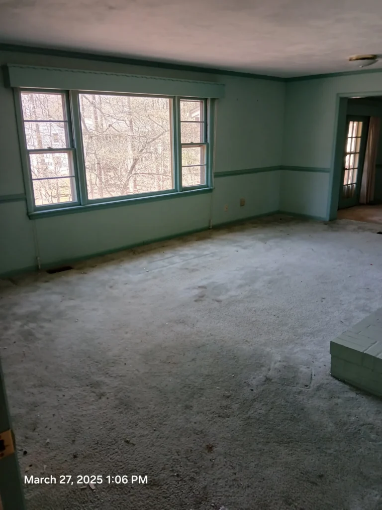 After clearing living area